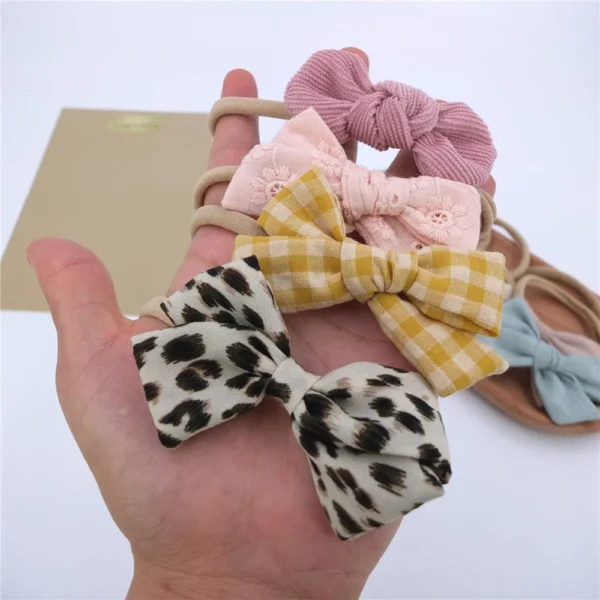 Bow Headbands for Newborn Toddler Baby Girls Nylon Headband Infant Kids Soft Hairbands Hair Bow Accessories – Image 3