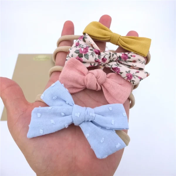 Bow Headbands for Newborn Toddler Baby Girls Nylon Headband Infant Kids Soft Hairbands Hair Bow Accessories – Image 2